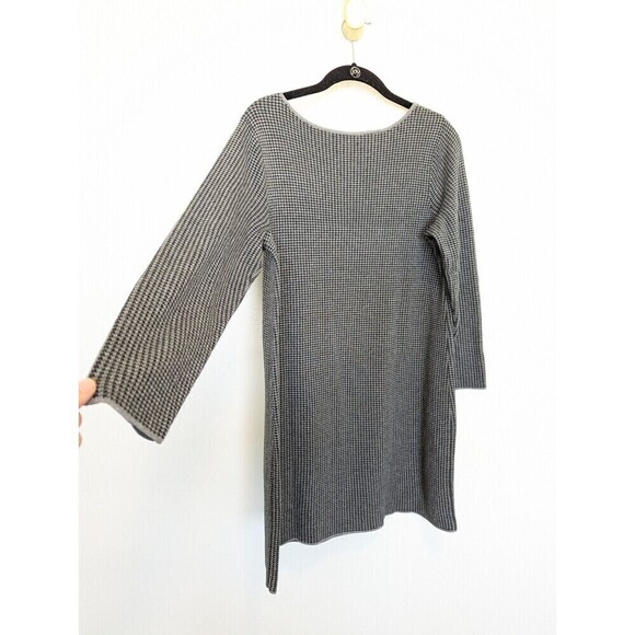 J JILL Sweater Dress Womens‎ Size Petite M Gray Black Houndstooth Academia - Picture 5 of 10